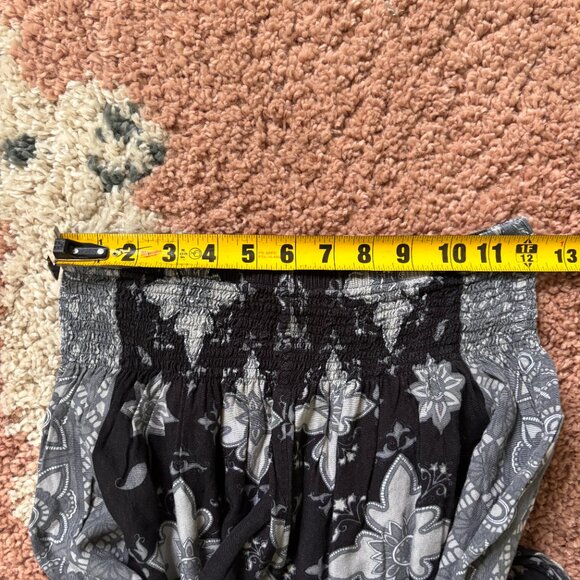Lotus and Luna Sz S Boho Jogger Style Pants Gray Black White Hippie Handmade - Picture 5 of 8